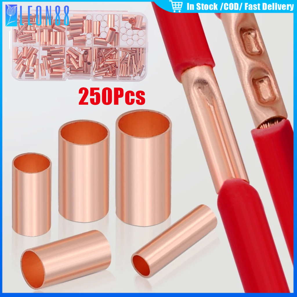 ของมาใหม่！ข้อต่อสายไฟลวดทองแดง 250ชิ้น GT1-6mm หางปลาเสียบ อุปกรณ์ รถยนต์ แอร์