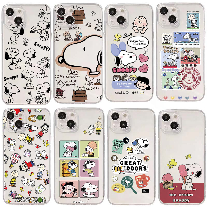 น่ารัก Snoopy สําหรับ OPPO Reno 13F 12F 11F 13 12 11 Pro Reno 10 Pro Plus 5G Reno13F Reno13 Reno12 Reno12F เคสโทรศัพท์ใส