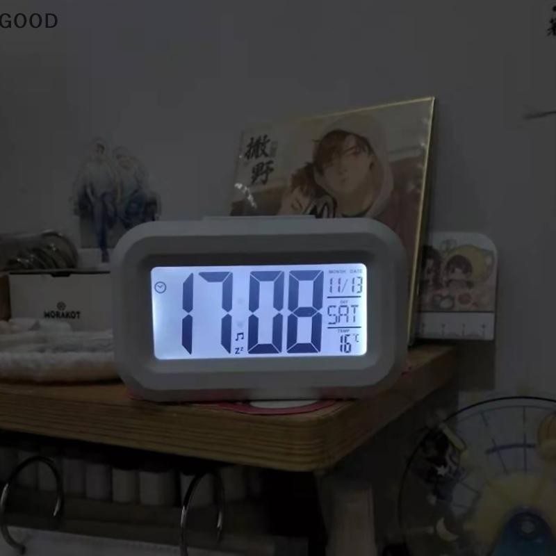 ดี LED Digital Night Glow นาฬิกาปลุกอิเล็กทรอนิกส์นาฬิกาปลุกสําหรับ Home Office Backlight Snooze ปฏิทินนาฬิกาอุณหภูมินาฬิกาอิเล็กทรอนิกส์ lm1