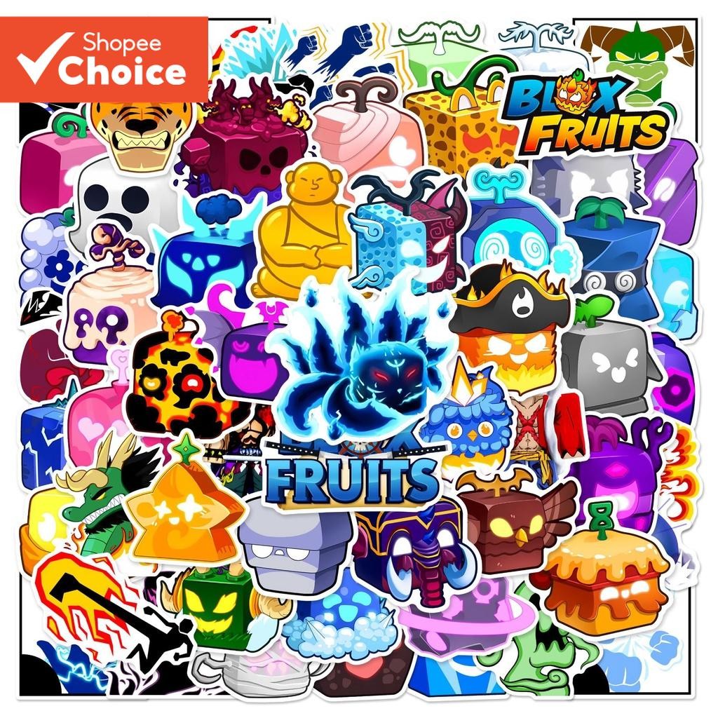 60PCS Blox Fruits Stickers - สติ๊กเกอร์ไวนิลกันน้ําสําหรับโทรศัพท์ แล็ปท็อป และกระเป๋าเดินทาง (ของขวัญธีมเกม)