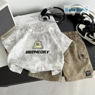 เสื้อผ้าแฟชั่นเด็ก เสื้อผ้าเด็กผู้ชาย หล่อๆ เท่ๆ ชุดเซ็ต 2 ชิ้น Size80-120cm DXT25