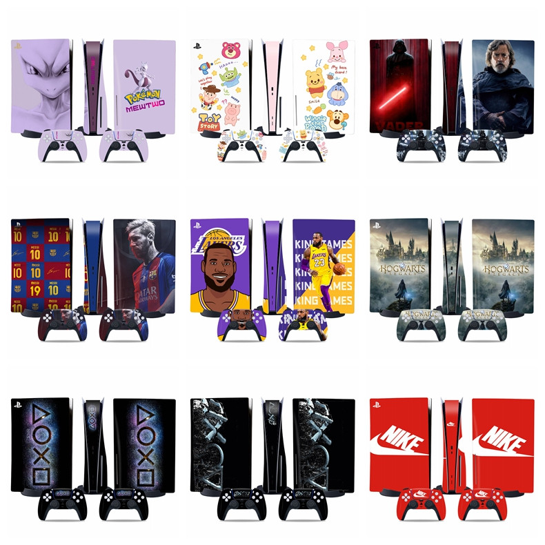 50 สี PlayStation 5 คอนโซลผิวและ PS5 Controller Skins Set, PS5 Skin Wrap Decal สติกเกอร์ Play Station 5 Disk Edition / Digital Edition, Money Bunny Decal Kit
