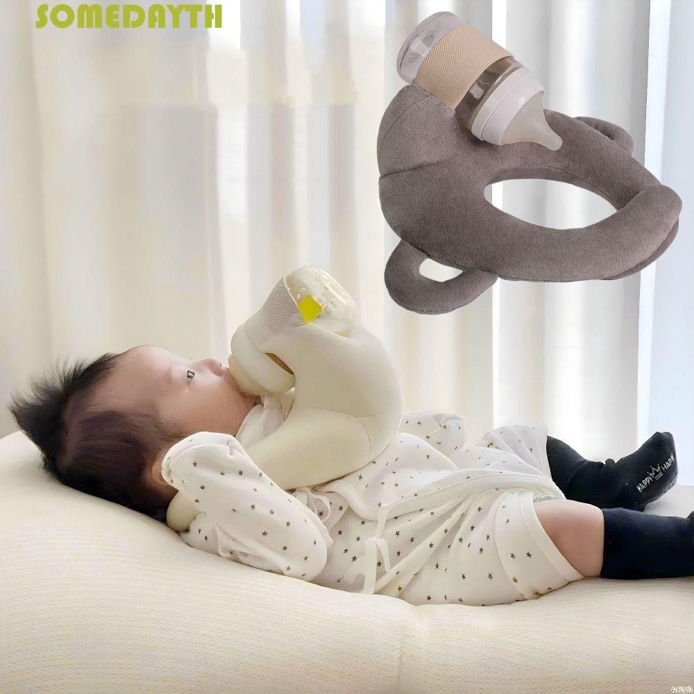 SOMEDAY ที่วางขวดนมเด็กป้อนอาหารด้วยตนเอง,ปรับแฮนด์ฟรีหมอนให้อาหารทารกแรกเกิด,สายรัดจับด้านข้าง 2 สายสําหรับเด็ก Pacifier พร้อม 2 ปุ่ม Snap ขวดนม Propper ดูแลทารก