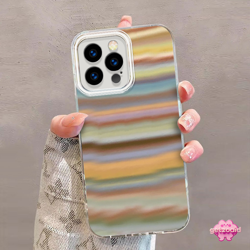 CASE Rainbow เคสโทรศัพท์ Cort-core เหมาะสําหรับ iPhone 11 12 13 14 15 16 Pro Max X XR XS Max 7Plus 8