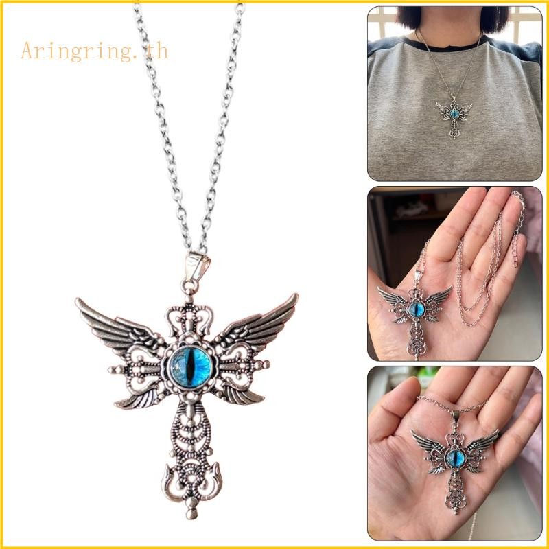 ARIN ที่ไม่ซ้ํากัน Winged Crosses จี้สร้อยคอ Delicate Demon Wing Crosses สร้อยคอคอเครื่องประดับสําหรับ Stylish Individua
