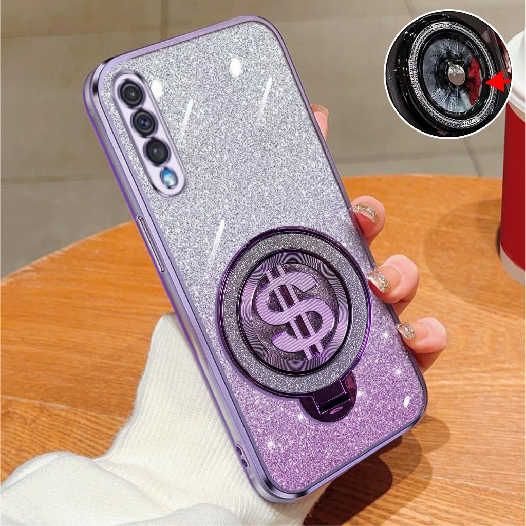 Samsung A50 A50s A30s Softcase Glitter Ring Dollar Magsef Holder Premium
