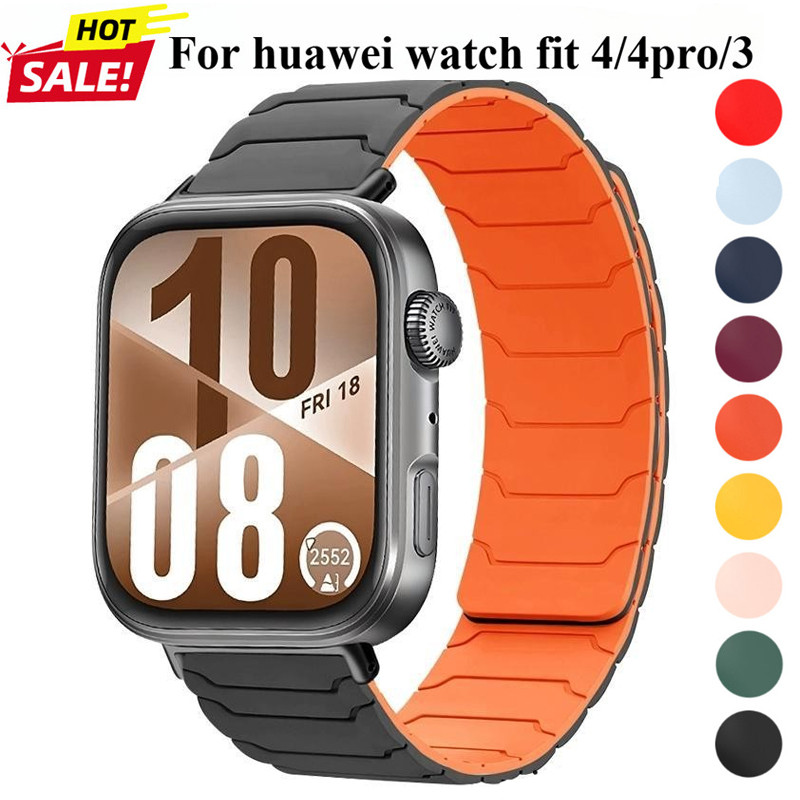 Quick Fit สายซิลิโคนสําหรับ Huawei Watch Fit 4 Pro กีฬาสายรัดข้อมือแม่เหล็กสําหรับ Huawei Watch Fit4 Fit3 Band Correa อุปกรณ์เสริม