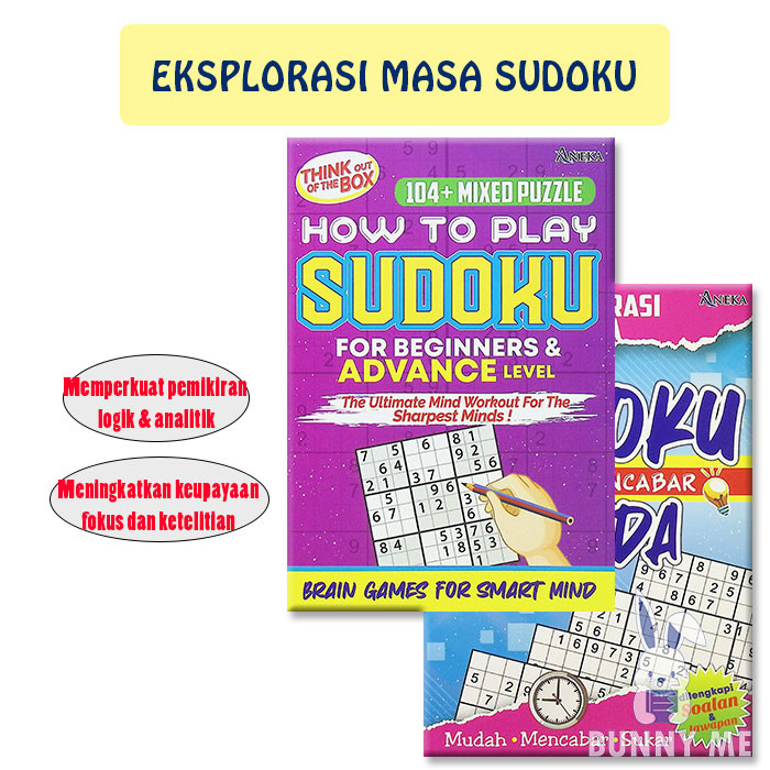 [BUNNY] การสํารวจเวลาจํากัดที่หลากหลายของกิจกรรม Sudoku IQ Tracing Mind 104 ปริศนา