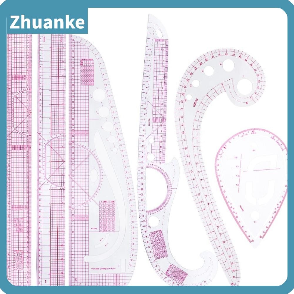 ZHUANKE ไม้บรรทัดเย็บปะติดปะต่อกัน 6 ชิ้น, ไม้บรรทัดโค้ง PVC อ่อน, ปฏิบัติ DIY วัด Tailor ไม้บรรทัดอุปกรณ์เย็บผ้า