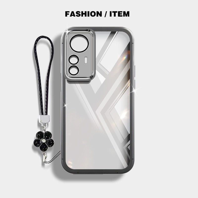 ปลอก Xiaomi Redmi 12 Pro 12T Pro 12 Lite 12X  K50 Ultra โปร่งใสพร้อมซิลิโคนป้องกัน Soft Case สีกันกระแทกเคสโทรศัพท์เลนส์ป้องกันดอกไม้เชือกเส้นเล็ก Cove