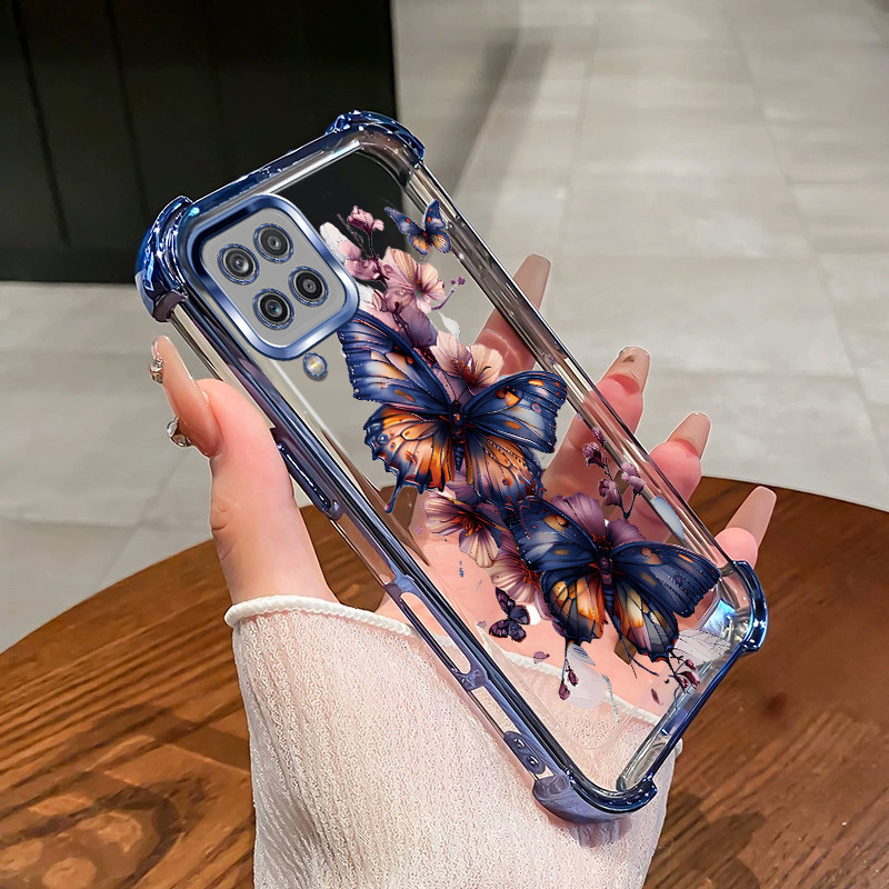 สําหรับ Samsung A12 A22 4G 5G เคสโทรศัพท์ 2025 ใหม่ผีเสื้อที่มีสีสันกันกระแทกอุปกรณ์เสริมฝาครอบ SZ20