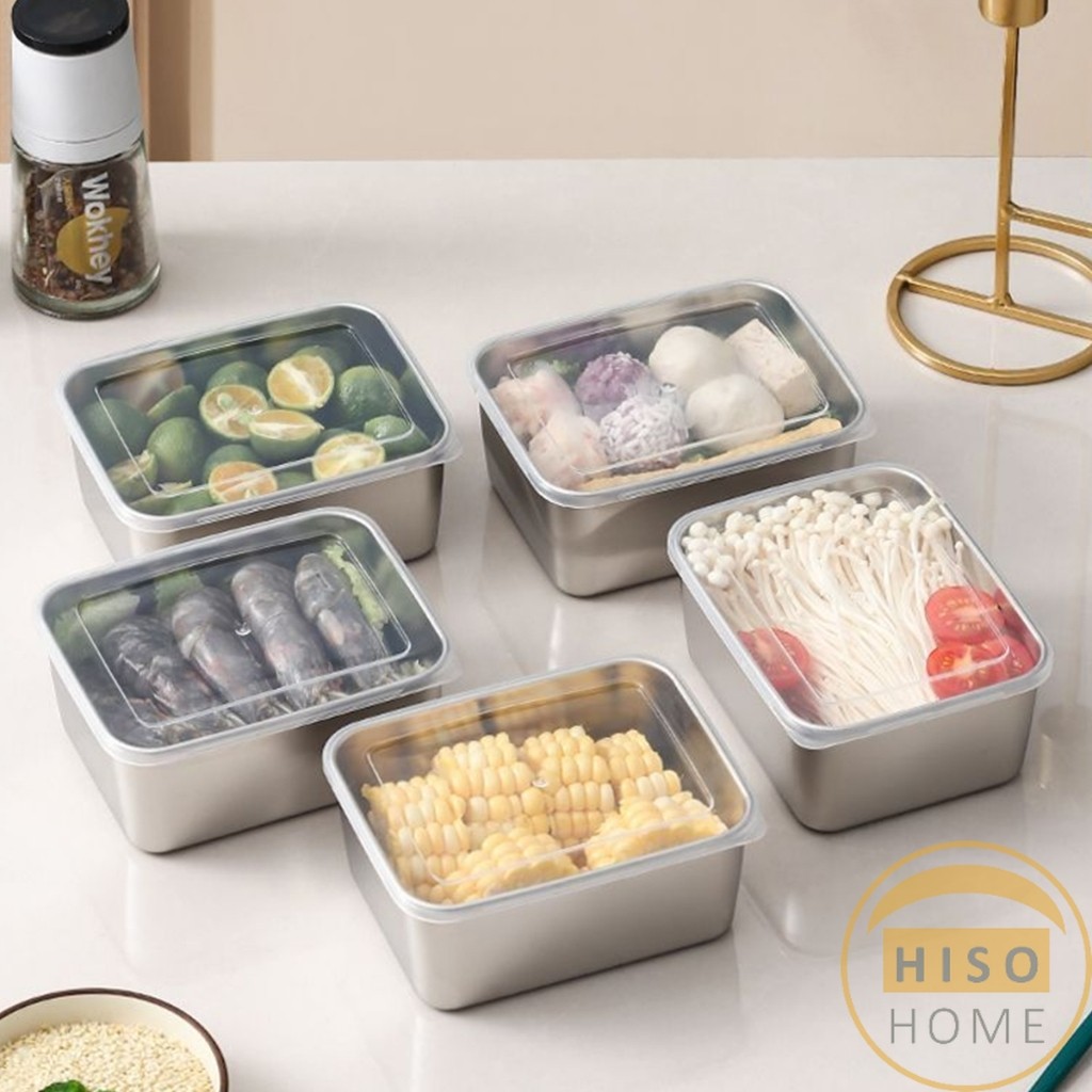 Hiso กล่องใส่อาหารสแตนเลส น้ำหนักเบา มาพร้อมฝาปิด ไม่ขึ้นสนิม กล่องใส่น้าพริก 1 ชิ้น sealed box - รูปที่ 4