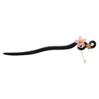 โรแมนติก Cherry Blossom Hairpin หญิง High-End โบราณไม้จันทน์ เครื่องประดับผมที่เรียบง่าย