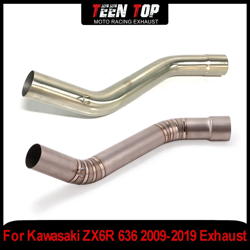 Mo Motorcycle Escape Exhaust Front Link Pipe For Kawasaki ZX6R 636 Mid Connection Pipe ZX6R 2009-201