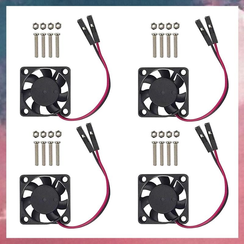 4PCS พัดลมระบายความร้อน CPU ไร้แปรงถ่านฮีทซิงค์หม้อน้ํา 3.3V 5V สําหรับ Raspberry Pi4 Pi3 B +, Pi 3,