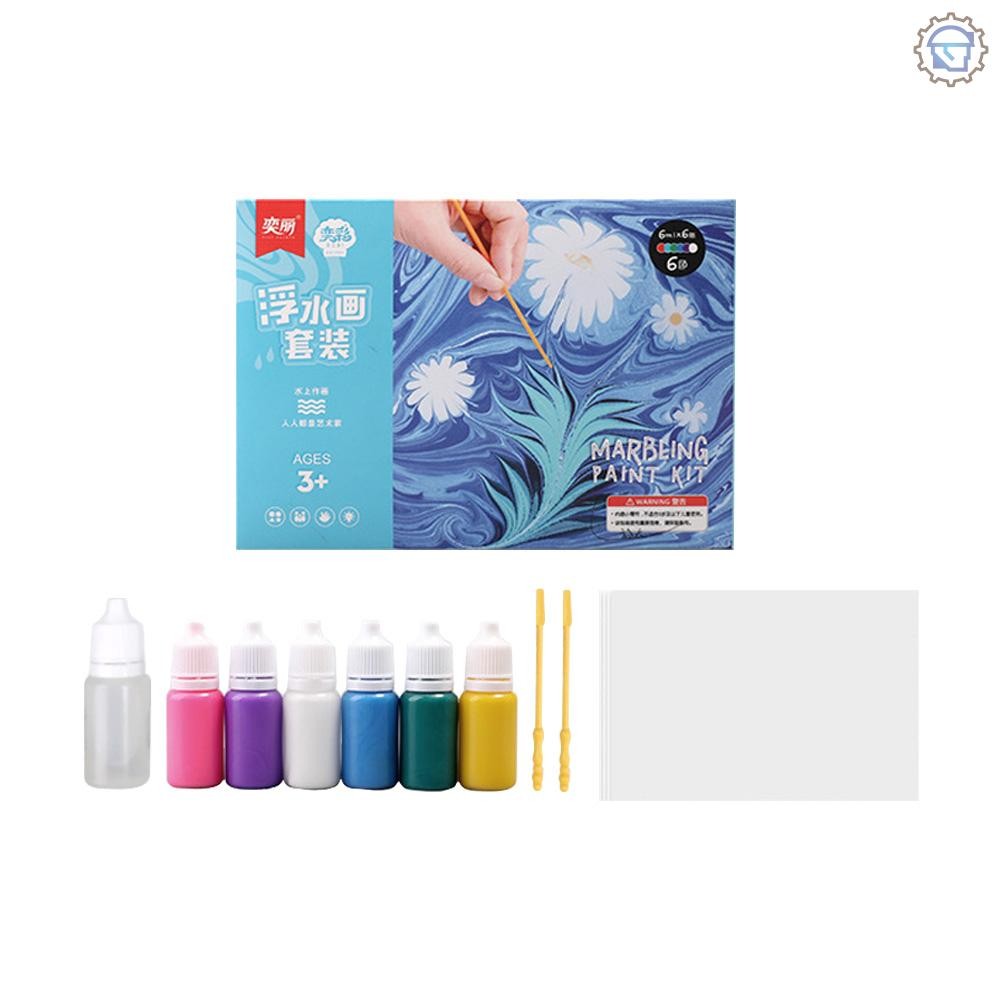[2025 ขายร้อน] ชุดสี Marbling 6 สี Perfect Water Art Paint Mate ปลอดภัยและการศึกษา Art & หัตถกรรมอุปกรณ์สําหรับ DIY ของขวัญโครงการเด็กวัยหัดเดิน Early Learning
