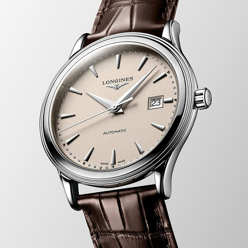 ล. Longinesess Army Flag Series Mens Mechanical Watch นาฬิกาผู้ชาย