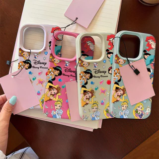 คสหนัง For iPhone 16 Pro Max เคสนิ่ม TPU สีลูกกวาด เจ้าหญิงสวย👉For iPhone 11 15 14 13 12 16 Pro X XS max XR 7 8 Plus เคส