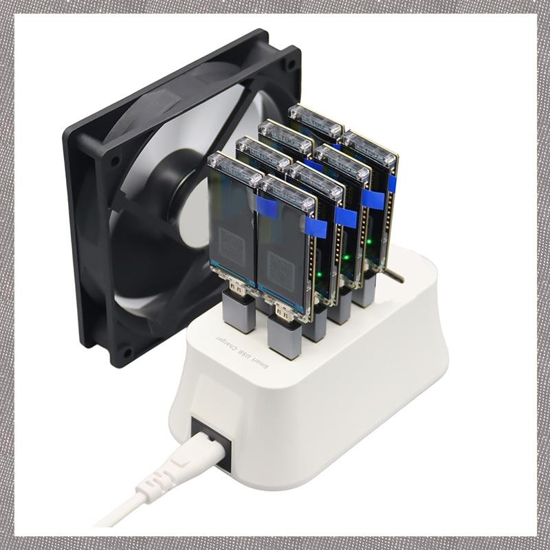 [MLO] 8PCS NerdMiner V2 Bitcoin Solo Miner 780kh/S พร้อม T-DISPLAY-S3 และ 8 พอร์ต USB Hub สถานีขุด B