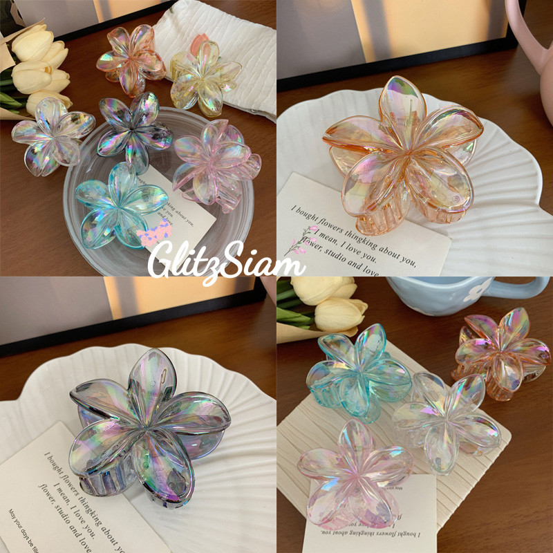 GlitzSiam🌸Cute🌸ลายดอกไม้กิ๊บหนีบผม dopamineสไตล์มีให้เลือกหลากหลายสี พร้อมส่งในไทย