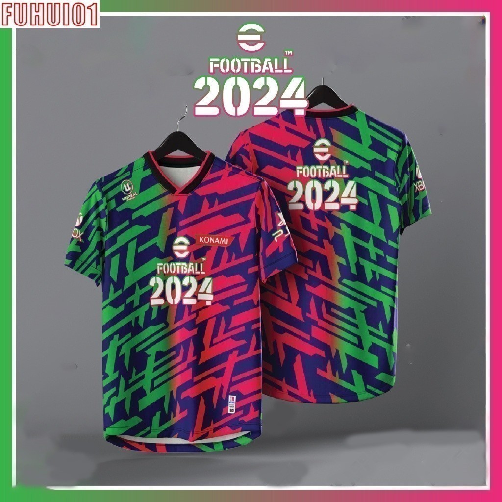 2025 แฟชั่น EFOOTBALL FULL SUBLIMATION JERSEY NEW DESIGN RETRO COLLAR VIRAL Tshirt Man Baju Jersey V