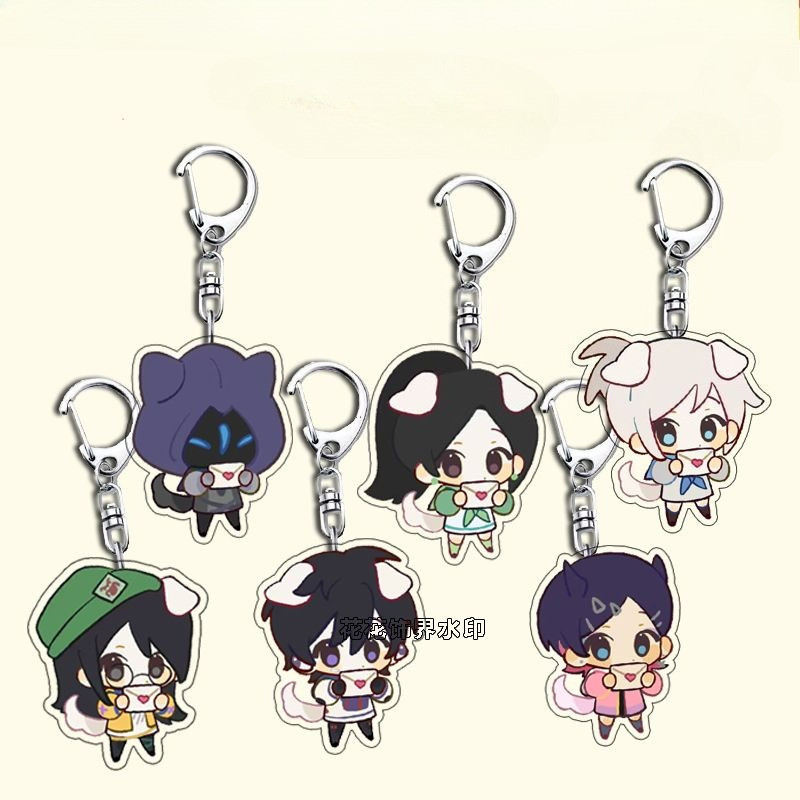 VALORANT Love Letter Series อะนิเมะพวงกุญแจ Jett Omen Clove อะคริลิค Key Chain Man Kawaii Key แหวนผู