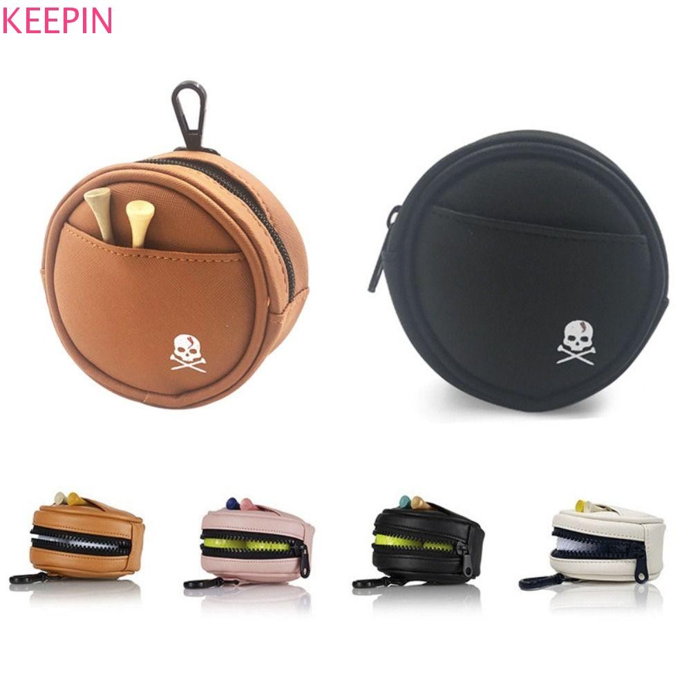KEEPIN กระเป๋าคาดเอวกอล์ฟ, ที่ใส่เสื้อยืดป้องกัน Golf Storage Case, Carry Pouch Multi-function 4 Balls ความจุรอบ Golf Ball Storage Clip ผู้ชาย/ผู้หญิง