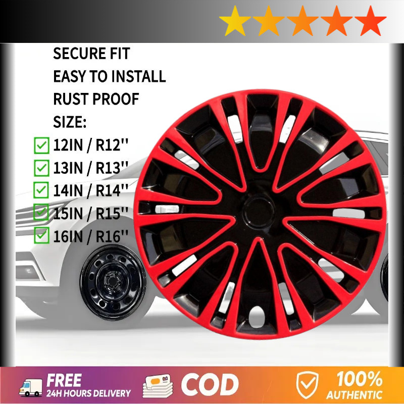 4 ชิ้นชุด Universal ล้อ Hub Cover R/12/13/R14/R15/16/ล้อ Hubcap ดัดแปลงชิ้นส่วนล้อรถฝาครอบล้อขอบ QZRV