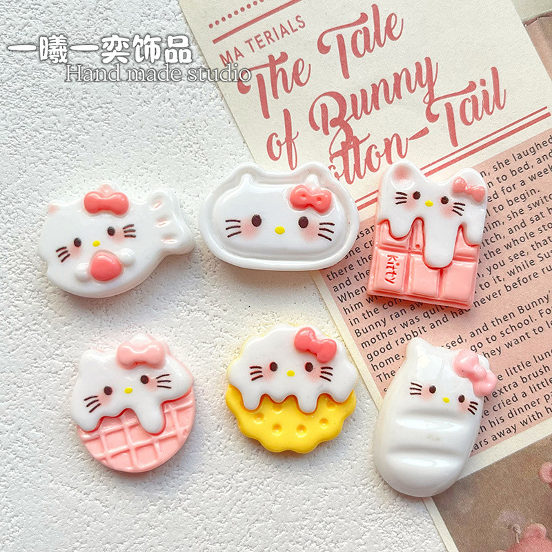 [100 ชิ้นในสต็อก] อุปกรณ์เรซินคุกกี้ช็อกโกแลตนม แมวคิตตี้ DIY กาวครีม เคสโทรศัพท์ กิ๊บติดผม หมวก ถุงมือ เครื่องประดับ ราคา ถูกที่สุด ดีลบีเคเค แกลเลอรีภาพที่ 4