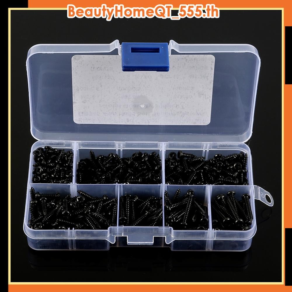 500pcs M3 Self Tapping สกรู 6/8/10/12/16/18/20 มม. Pan Head Cross Self เจาะสกรู Assortment ชุด SHOPQJC1242