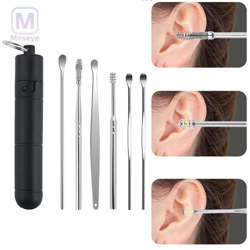 Tianyuanfff 1/6 ชิ้น/เซ็ตหูขี้ผึ้งเครื่องมือกําจัด Earpick ทําความสะอาดหูช้อน Ear Care เครื่องมือทําความสะอาด Well