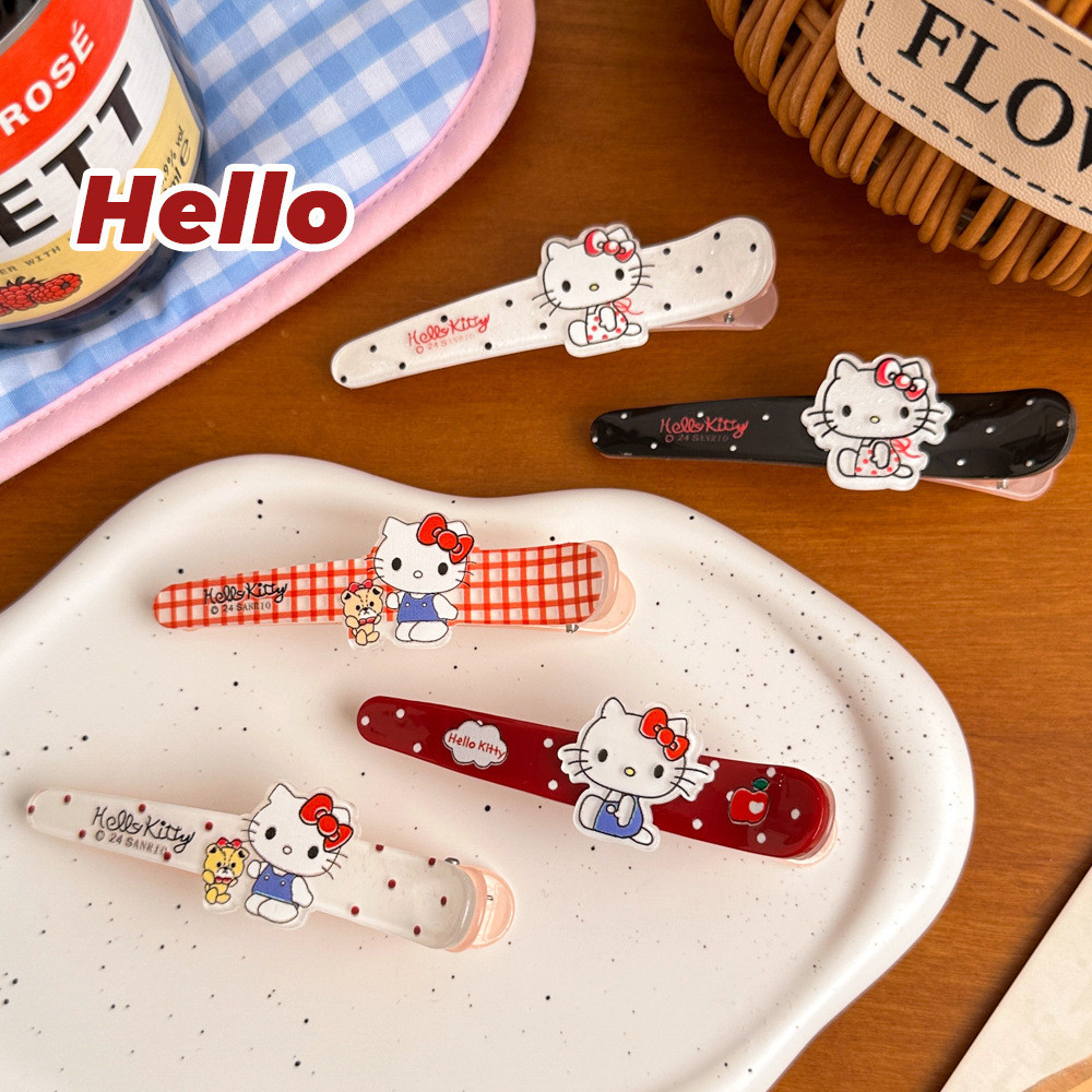 การ์ตูนน่ารักลายจุดลายสก๊อตคิตตี้ ใบเรียกเก็บเงินเป็ด คลิปสาวหวานเรียบคลิปปากแหลมเครื่องประดับผม - รูปที่ 3