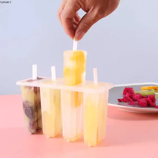 🌷COD🌷ไอติมแม่พิมพ์ แม่พิมพ์ไอติม 4 แท่ง พิมพ์ไอศครีม DIY แม่แท่งน้ำแข็ง แม่น้ำแข็ง ทำไอศครีม วัสดุพลาสติก