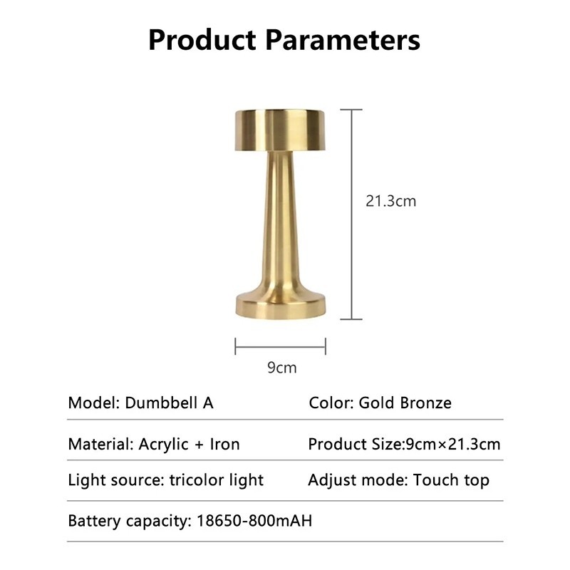 BLIVO โคมไฟร้านอาหาร โคมไฟตั้งโต๊ะ LED มินิมอล ตกแต่งห้อง โต๊ะอาหาร แบบชาร์ หรี่ 3 ระดับ - รูปที่ 7