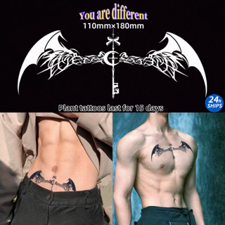 รอยสักลายปีกดาวครอบงําชายกระดูกไหปลาร้าพืชสักสติกเกอร์รอยสัก…