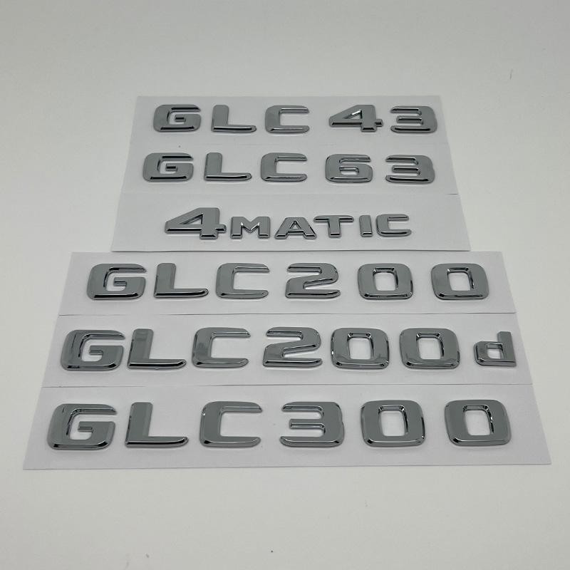 ใหม่ 3D สีดําโลโก้ GLC43 GLC63 GLC200 GLC220d ตัวอักษร 4MATIC Badge รถด้านหลัง Star สติกเกอร์ Trunk 