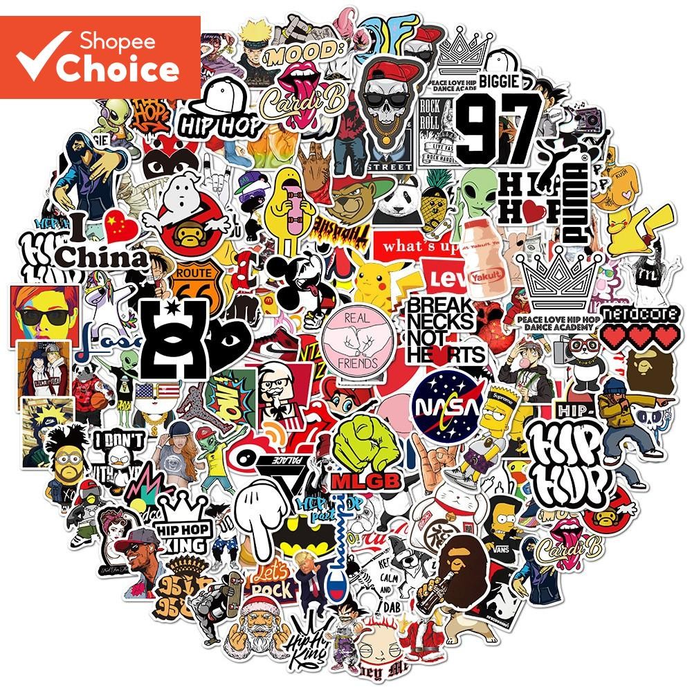 LanLanStickers Cool สติกเกอร์ไวนิลสําหรับหมวกกันน็อค จักรยาน กล่องดินสอ – 200/100/50 ชิ้น Back to School DIY ชุด