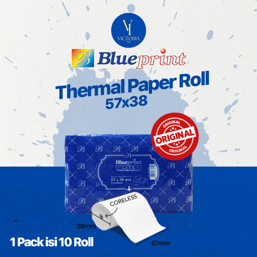 Blueprint กระดาษความร้อน 57x38 55-6 BP Lite 58 Mini เครื่องพิมพ์ความร้อนกระดาษ Blueprint 57 x 38