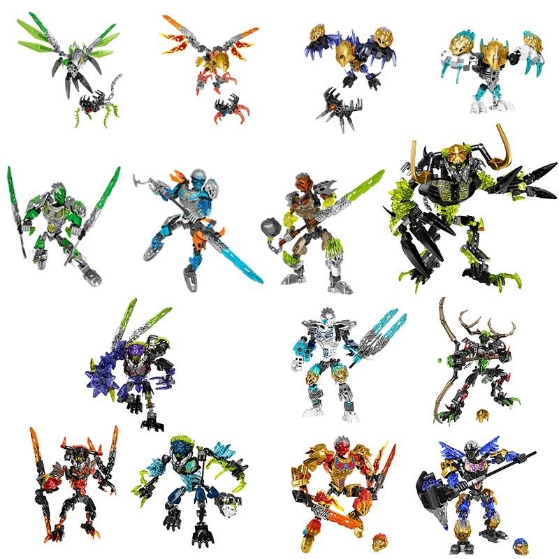 Bionicle Warriors Skull Action Figures Collection Building Blocks Umarak Uxar Mask Master Storm Beast อะนิเมะอิฐของเล่นเด็กของขวัญ