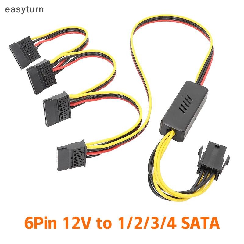 Easyturn 8PIN/6PIN To Sata Hard Power Supply อะแดปเตอร์ 12V 4Pin Molex HDD สายไฟ TH