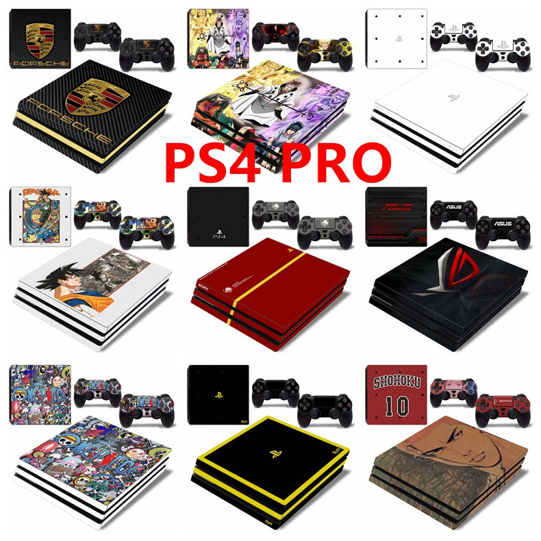 60 สีสติกเกอร์ผิวใช้งานร่วมกับ Sony Playstation 4 Pro ไวนิล Decal ชุดป้องกันฟิล์มสําหรับ PS4 Pro คอนโซล & 2 ชิ้น Dualshock Controllers