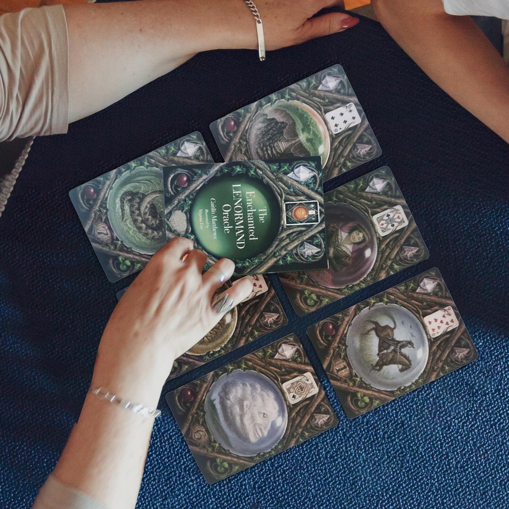 For Enchanted Lenormand Tarot Oracle Cards Deck Portable 39-Card Mysterious Divination Card Set For 