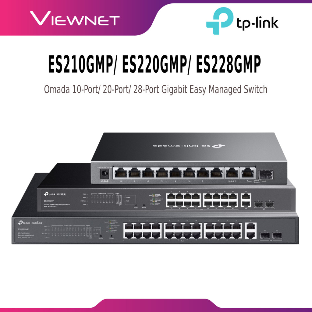 TP-LINK ES210GMP 10-PORT / ES220GMP 20-PORT / ES228GMP 28-PORT OMADA GIGABIT EASY MANAGED SWITCH, DU