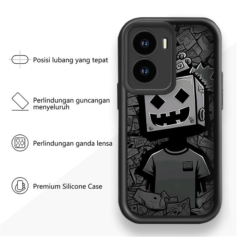 เคสโทรศัพท์น่ารัก graffiti shadow mechanical สําหรับ Redmi 14C 13C 12 13 A3 9T 10A 12C 10C 9A 9 A1 A