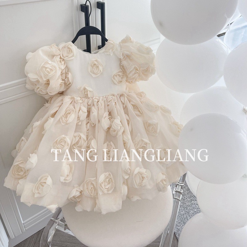 ชุดเด็กชุดเจ้าหญิงสไตล์ใหม่กุหลาบชุดวันเกิดครั้งแรกโฮสต์ประสิทธิภาพชุดนิช - รูปที่ 5