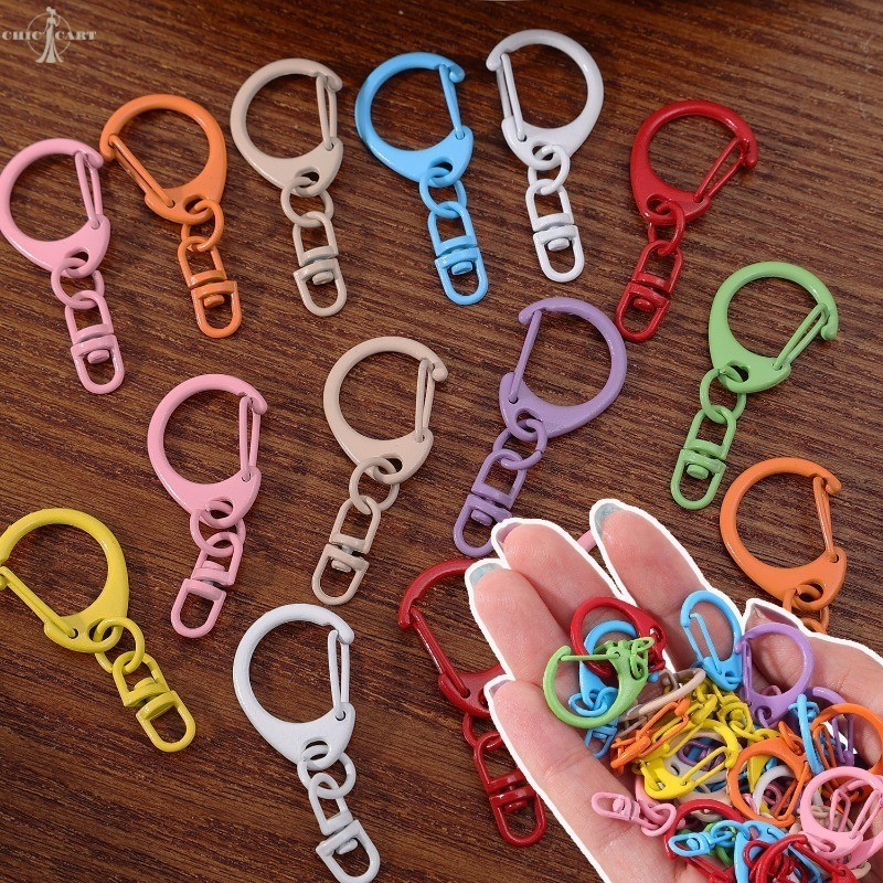 [FSA]60 ชิ้นโลหะผสมสังกะสี D-Shaped 8 พวงกุญแจ, สีอบที่มีสีสัน Scratch-Resistant จี้สําหรับคีย์/กระเป๋า Charm, 5 สีทนทานโลหะพวงกุญแจอุปกรณ์เสริม