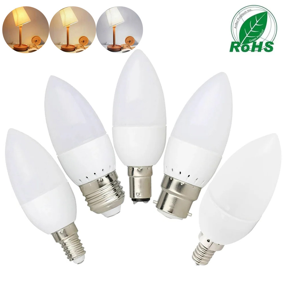 E14 E27 E12 B22 B15 หลอดไฟ LED 3W จี้โคมไฟไฟบ้านเปลี่ยน 20W หลอดฮาโลเจน 220V