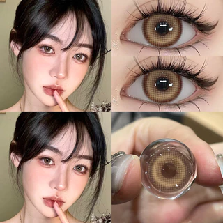 คอนแทคเลนส์ตาหวาน【0.00~-6.00】UYAAI คอนแทคเลนส์สีน้ำตาลธรรมชาติ Brown คอนแทคเลนส์แบบนิ่มรายเดือน
