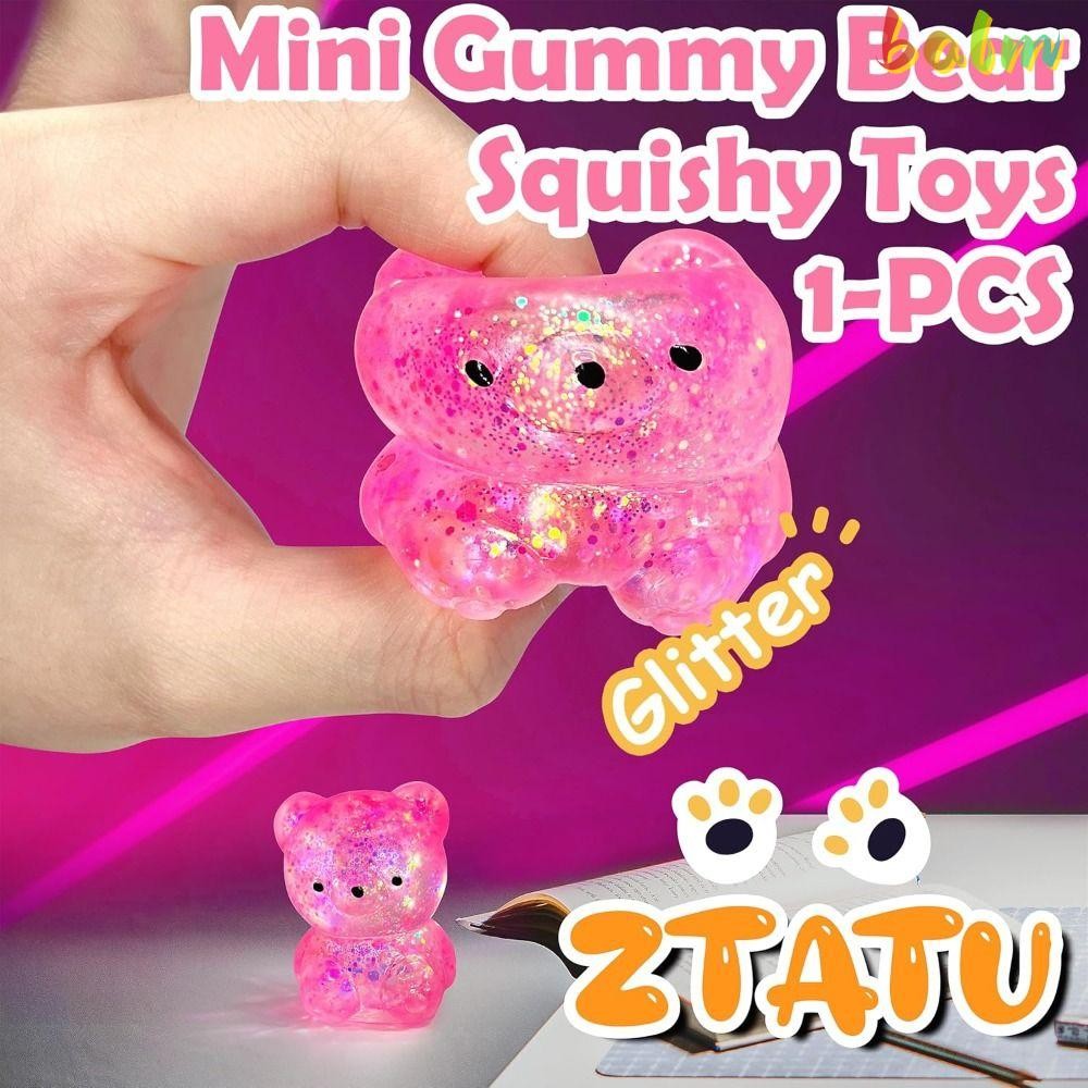 BALM Bear Squishy Fidget Toys, Soft Gummy Bear Sugar Stress Ball Sensory Toys, Squishy Ball น่ารักตล