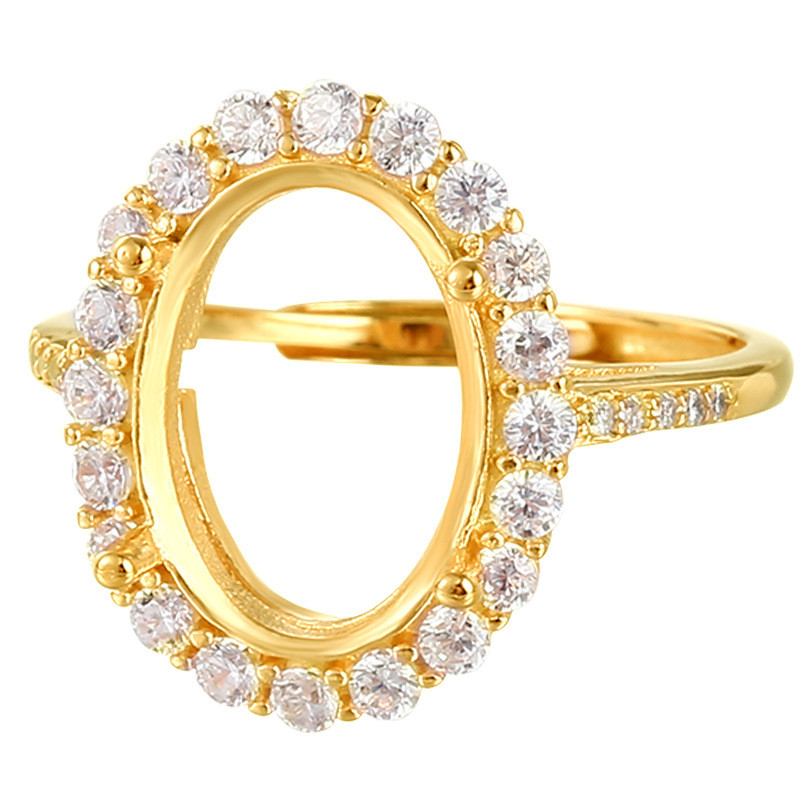 ตั้งแหวน | ตั้งแหวน | ตั้งแหวน | แหวนเงินบริสุทธิ์เคลือบไฟฟ้าเกาหลีและญี่ปุ่นสำหรับผู้ชายและผู้หญิง DIY แหวนหยก อำพัน ทูร์ควอยซ์ ทองคำ 18K